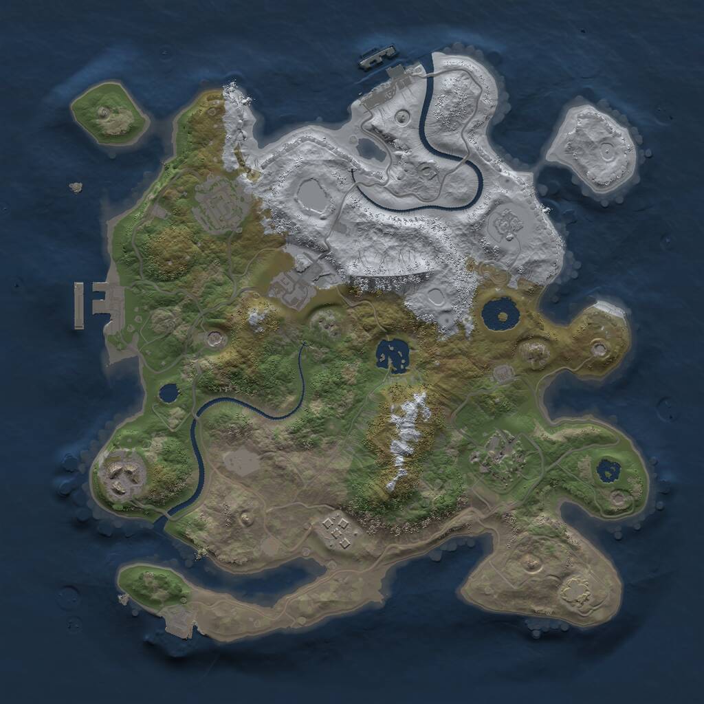 Rust Map: Procedural Map, Size: 3000, Seed: 11510, 12 Monuments