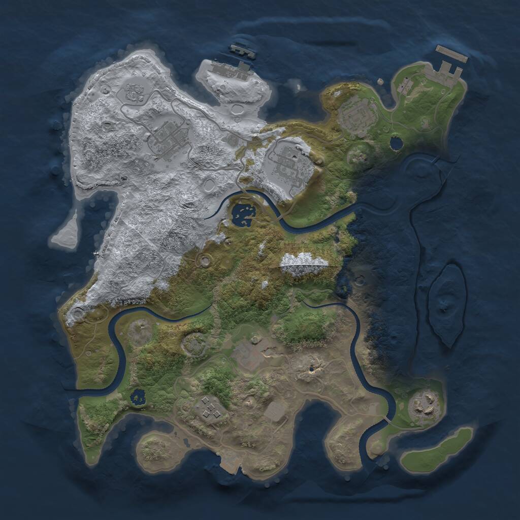 Rust Map: Procedural Map, Size: 3200, Seed: 990907, 13 Monuments