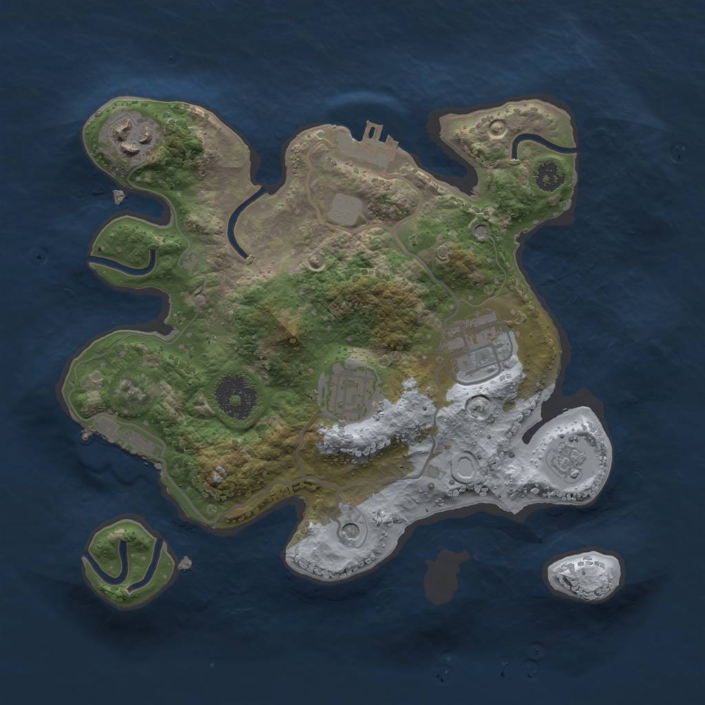 Rust Map: Procedural Map, Size: 2537, Seed: 4081981, 12 Monuments