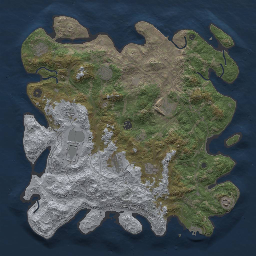 Rust Map: Procedural Map, Size: 4250, Seed: 1303431085, 19 Monuments