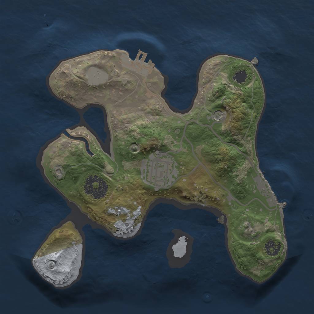 Rust Map: Procedural Map, Size: 2000, Seed: 2458, 9 Monuments