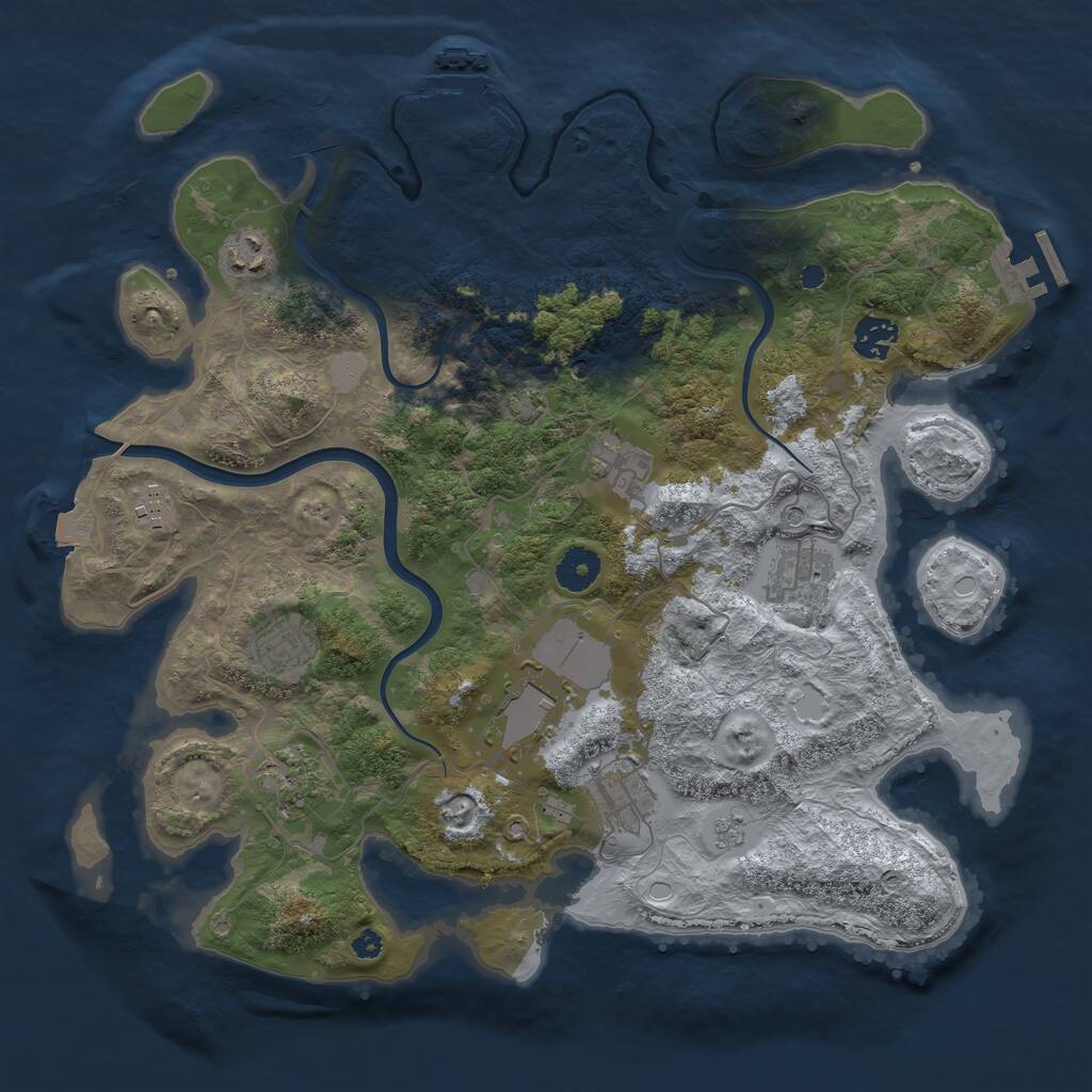 Rust Map: Procedural Map, Size: 3750, Seed: 8172693, 15 Monuments