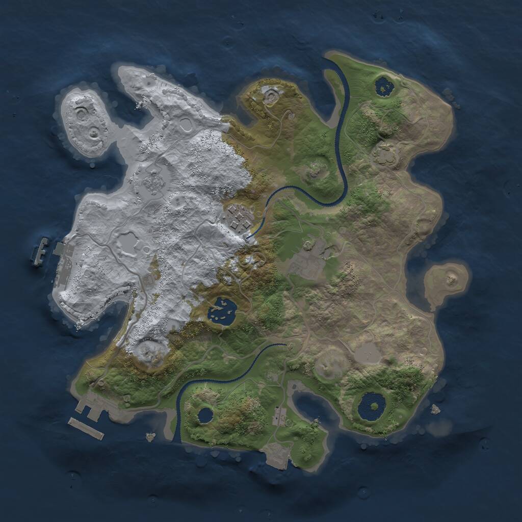Rust Map: Procedural Map, Size: 2800, Seed: 1919, 8 Monuments