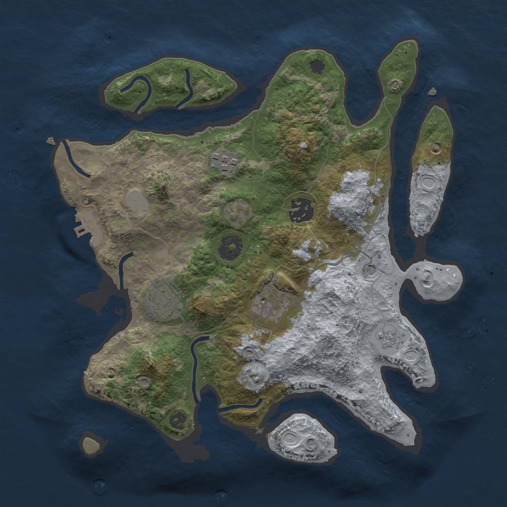 Rust Map: Procedural Map, Size: 3000, Seed: 1739636639, 12 Monuments