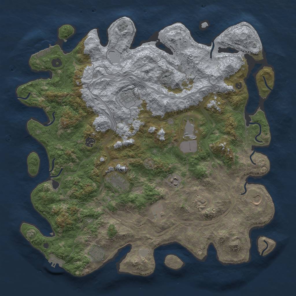 Rust Map: Procedural Map, Size: 4500, Seed: 1524971196, 19 Monuments