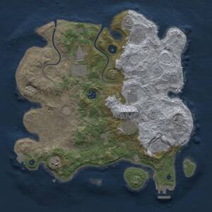 Thumbnail Rust Map: Procedural Map, Size: 3500, Seed: 814244612, 13 Monuments