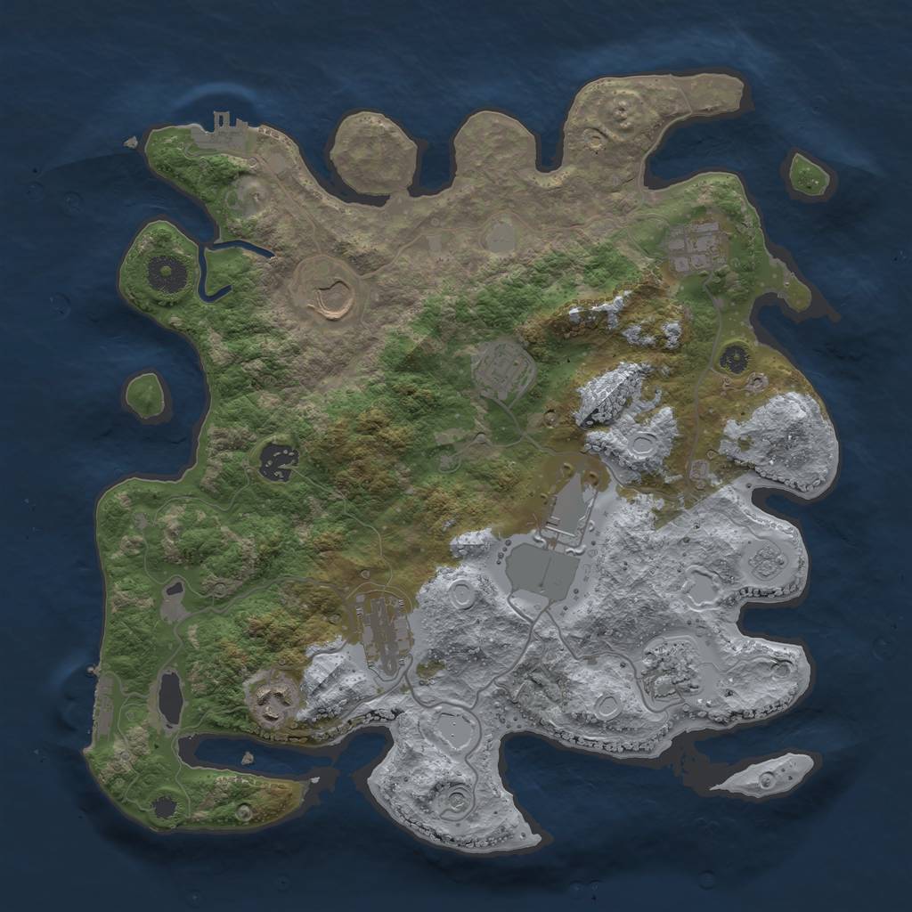 Rust Map: Procedural Map, Size: 3500, Seed: 20221116, 17 Monuments