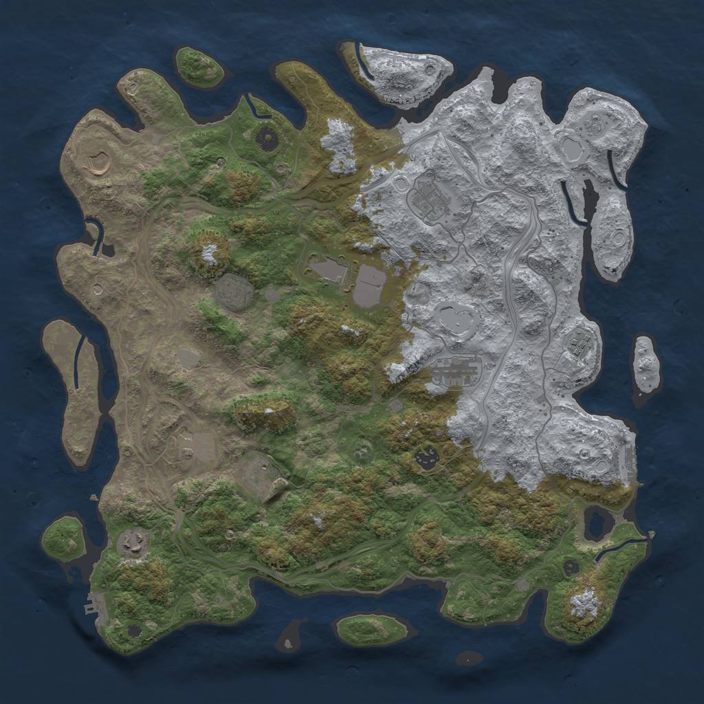 Rust Map: Procedural Map, Size: 4500, Seed: 1487866010, 19 Monuments