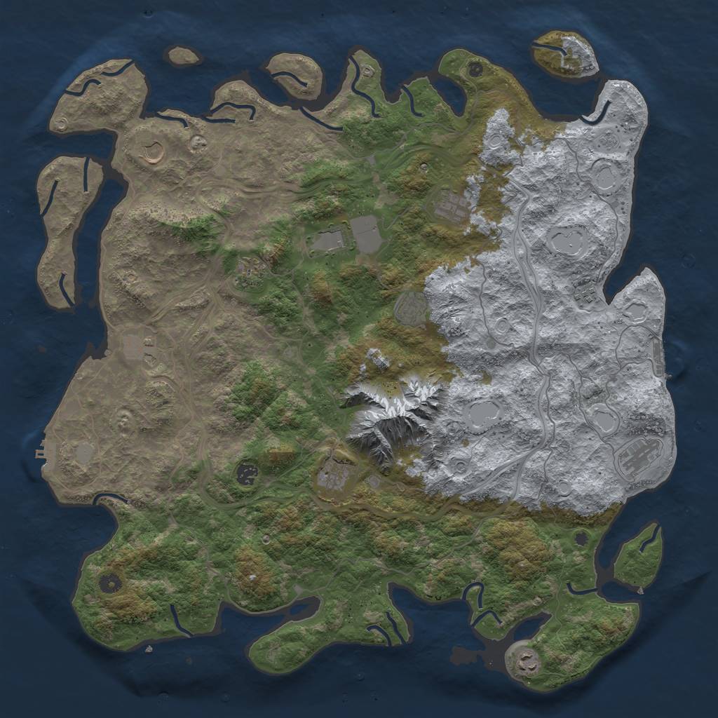 Rust Map: Procedural Map, Size: 5000, Seed: 46594883, 20 Monuments