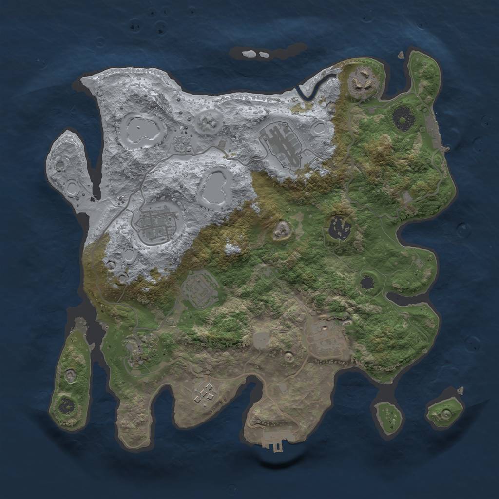 Rust Map: Procedural Map, Size: 3250, Seed: 116, 16 Monuments