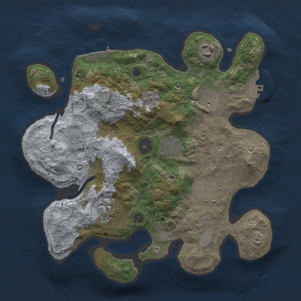 Rust Map: Procedural Map, Size: 3000, Seed: 1623264, 15 Monuments
