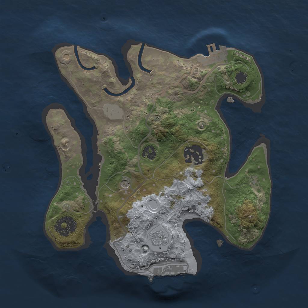Rust Map: Procedural Map, Size: 2230, Seed: 114514, 10 Monuments
