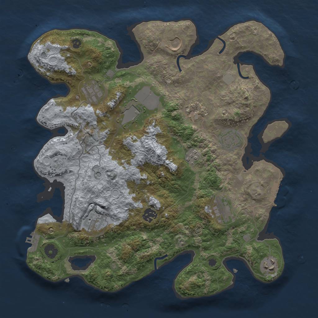 Rust Map: Procedural Map, Size: 3500, Seed: 10507234, 19 Monuments