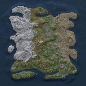 Thumbnail Rust Map: Procedural Map, Size: 3750, Seed: 6630193, 19 Monuments