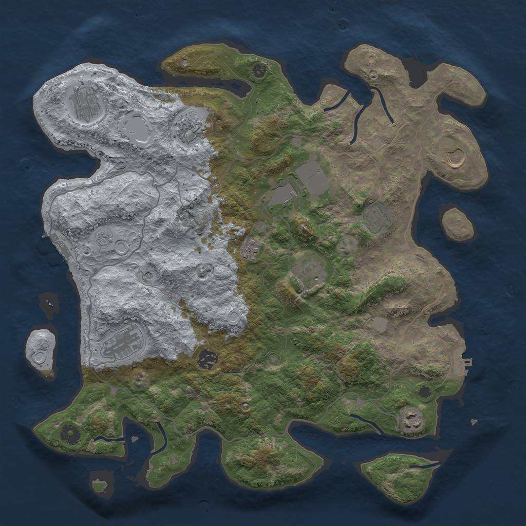 Rust Map: Procedural Map, Size: 4000, Seed: 1527328345, 19 Monuments