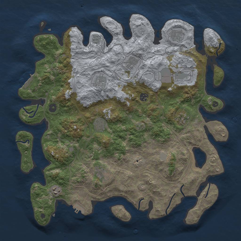 Rust Map: Procedural Map, Size: 4250, Seed: 1515964979, 19 Monuments