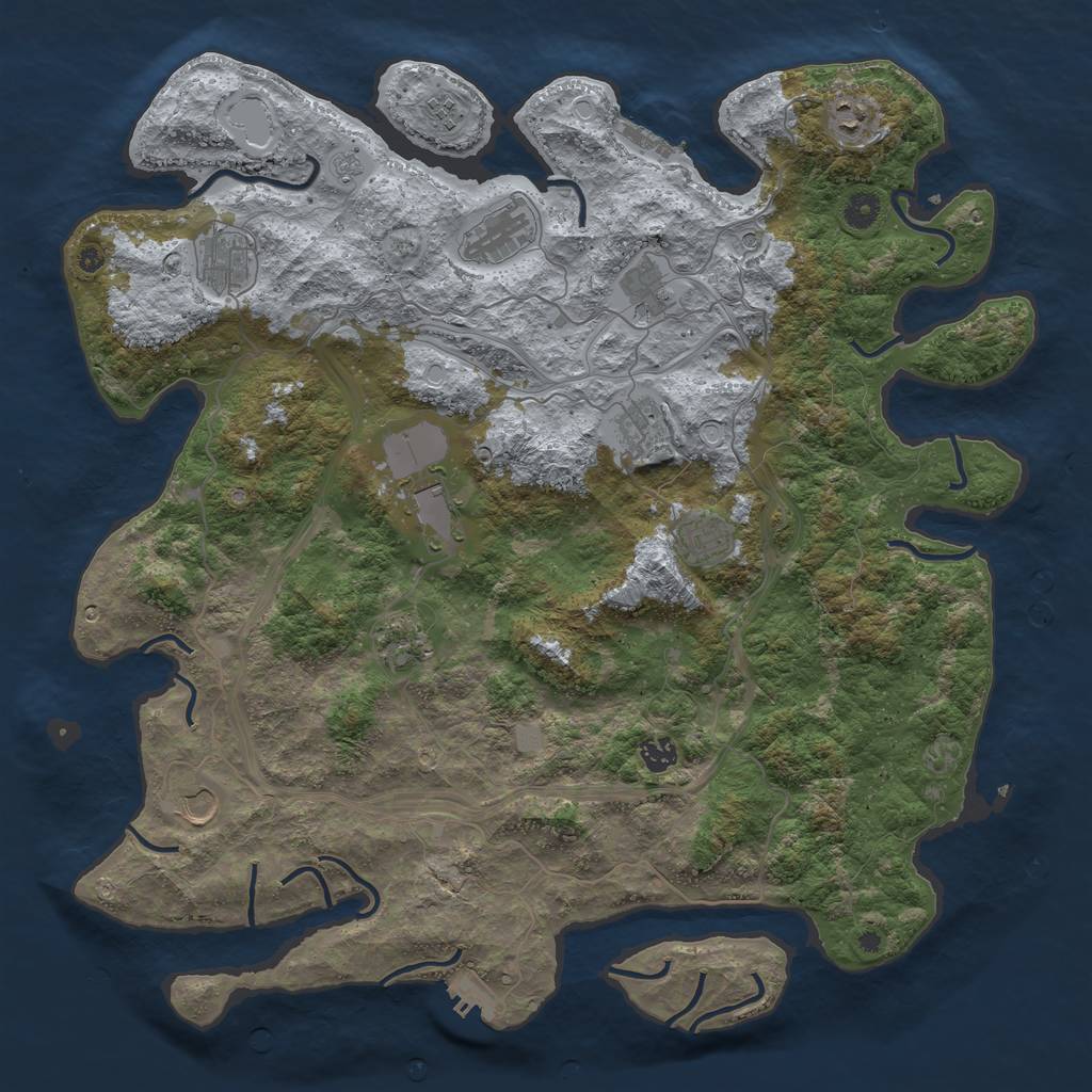 Rust Map: Procedural Map, Size: 4500, Seed: 606669812, 20 Monuments