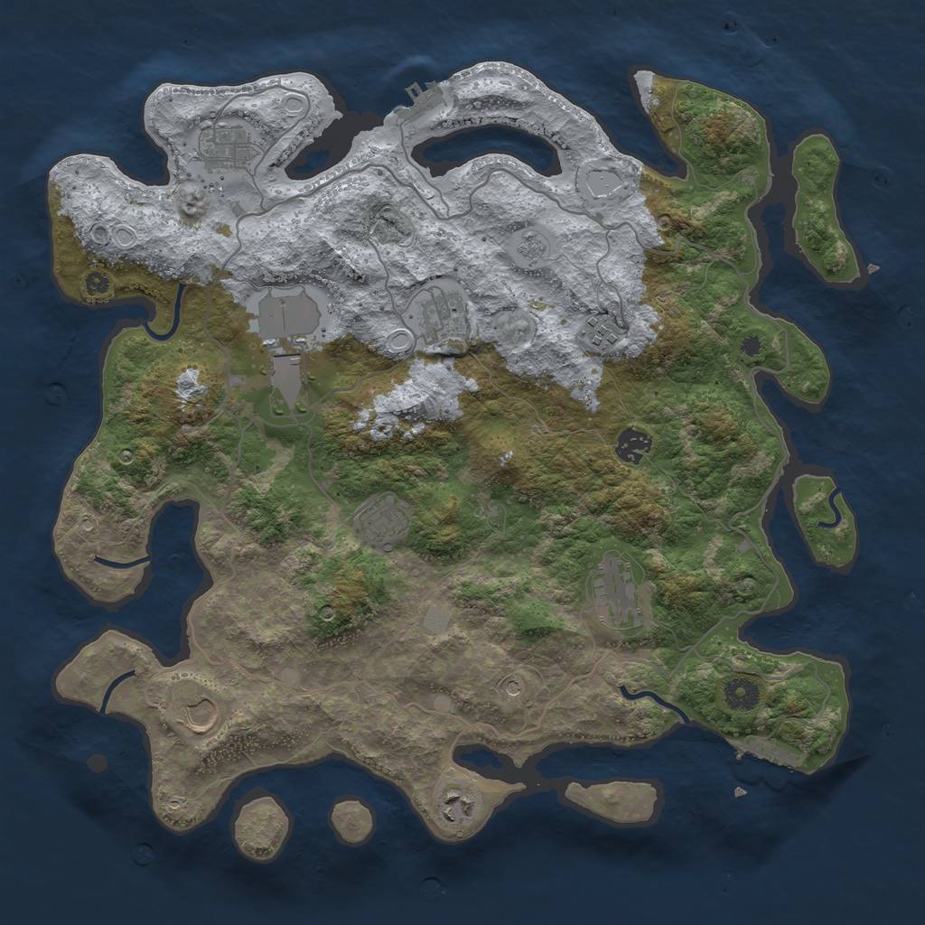 Rust Map: Procedural Map, Size: 4027, Seed: 13820, 18 Monuments