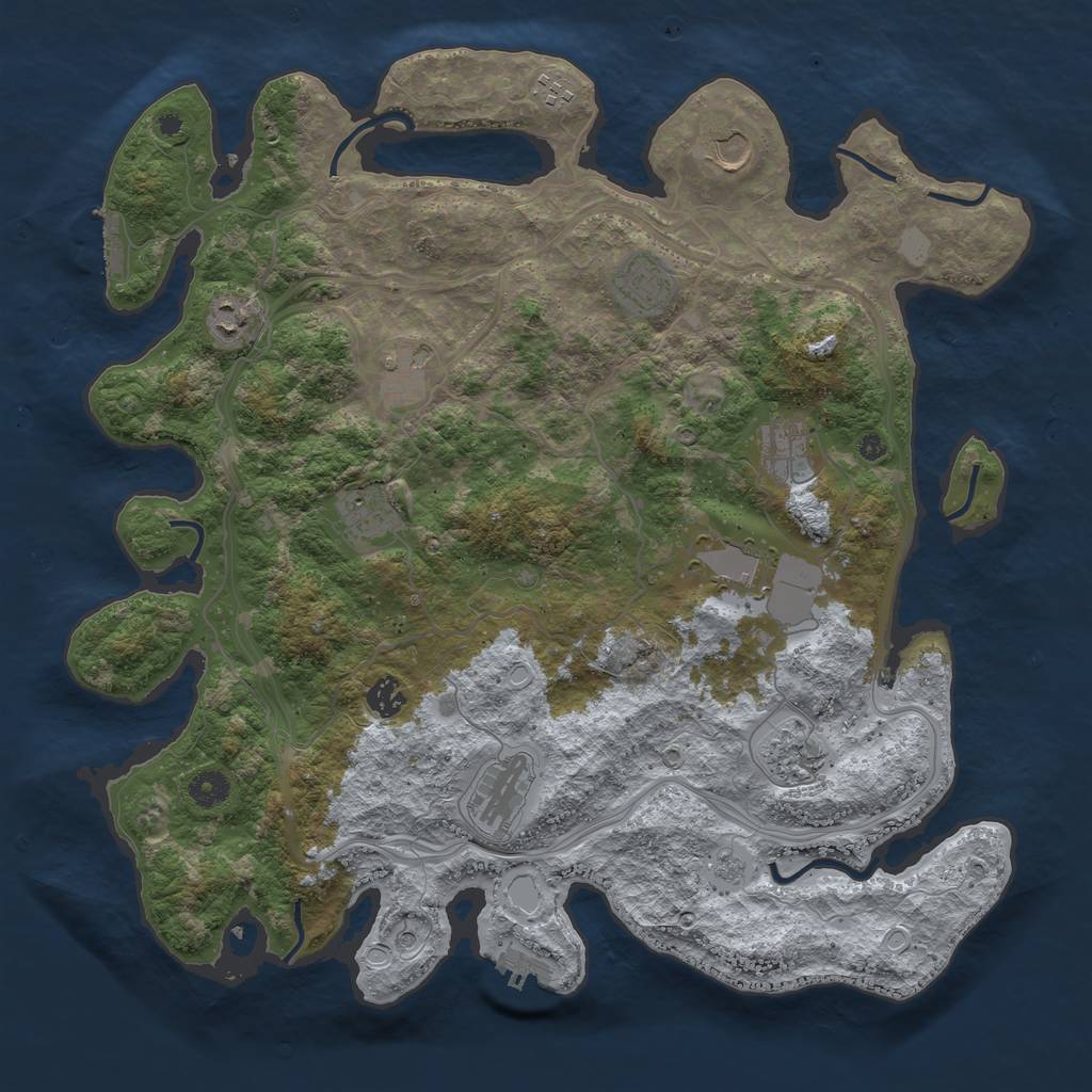 Rust Map: Procedural Map, Size: 4250, Seed: 1806090720, 20 Monuments