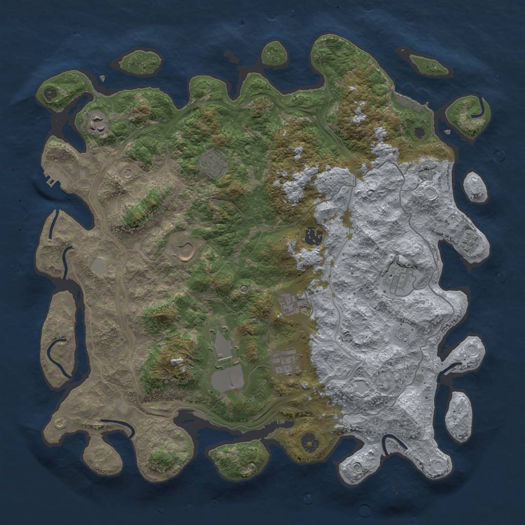 Rust Map: Procedural Map, Size: 4250, Seed: 45331, 18 Monuments