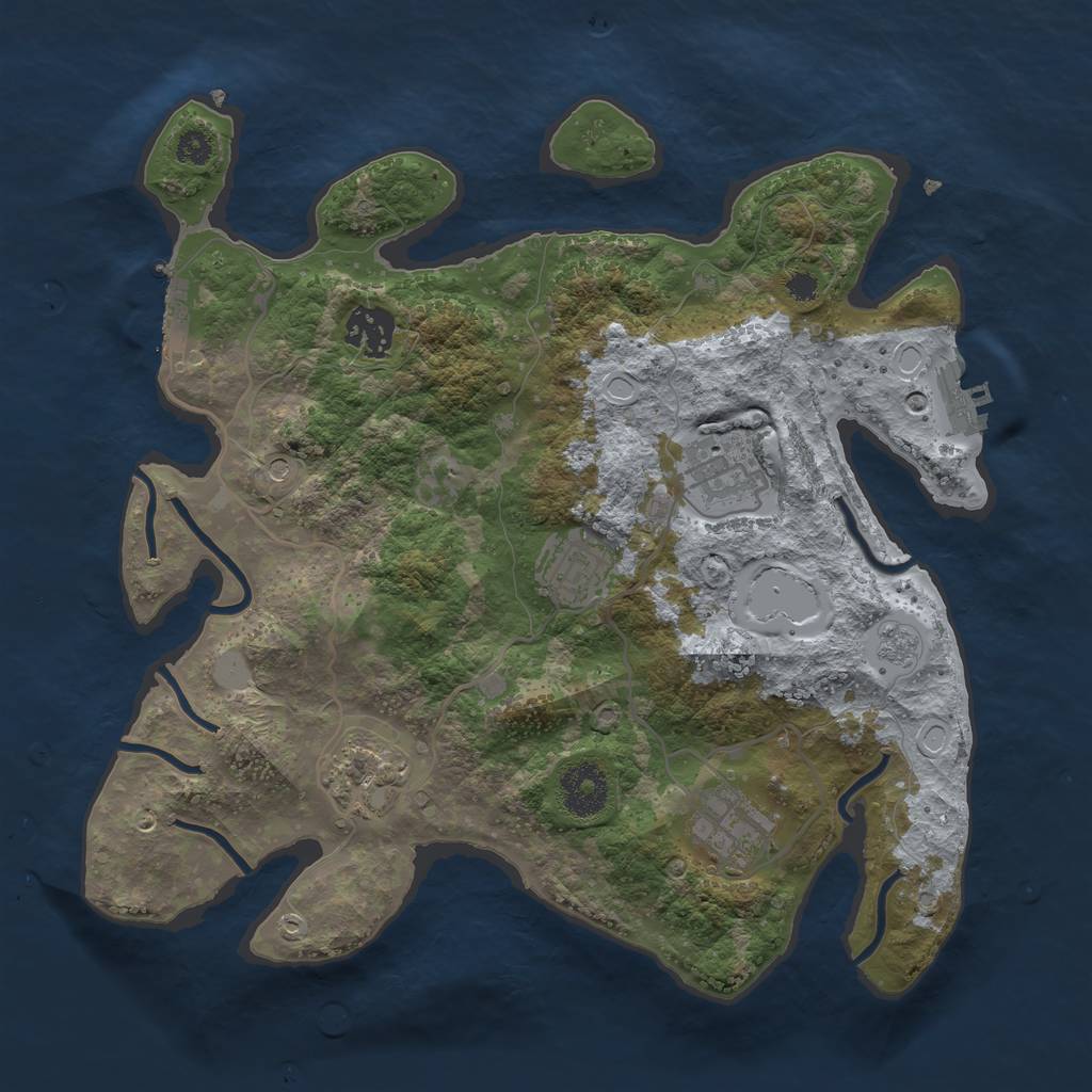 Rust Map: Procedural Map, Size: 3200, Seed: 1478968062, 14 Monuments