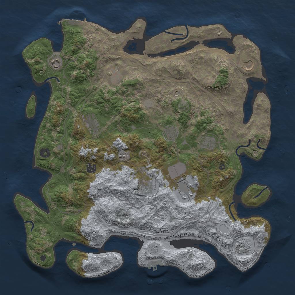 Rust Map: Procedural Map, Size: 4250, Seed: 920858905, 20 Monuments