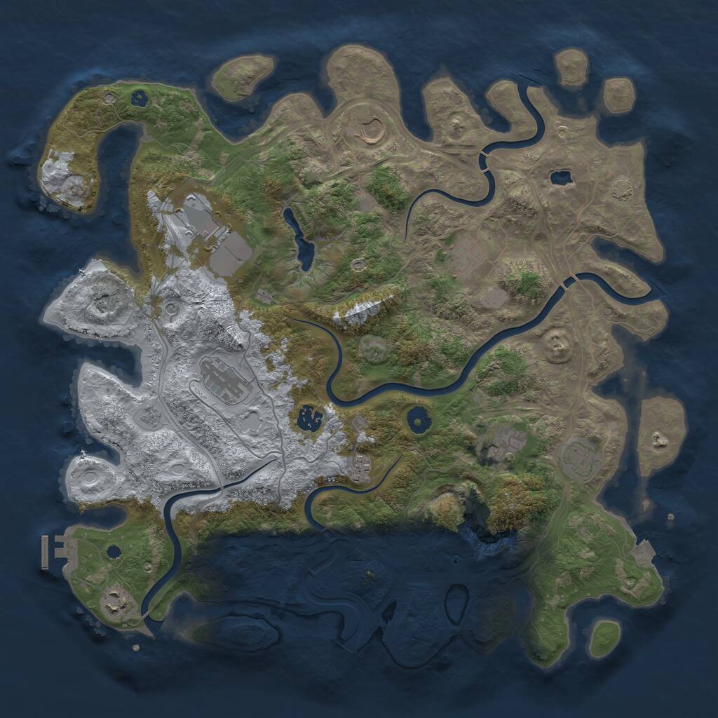 Rust Map: Procedural Map, Size: 4250, Seed: 851654322, 14 Monuments