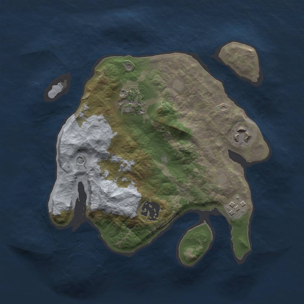 Rust Map: Barren, Size: 2400, Seed: 4206, 7 Monuments