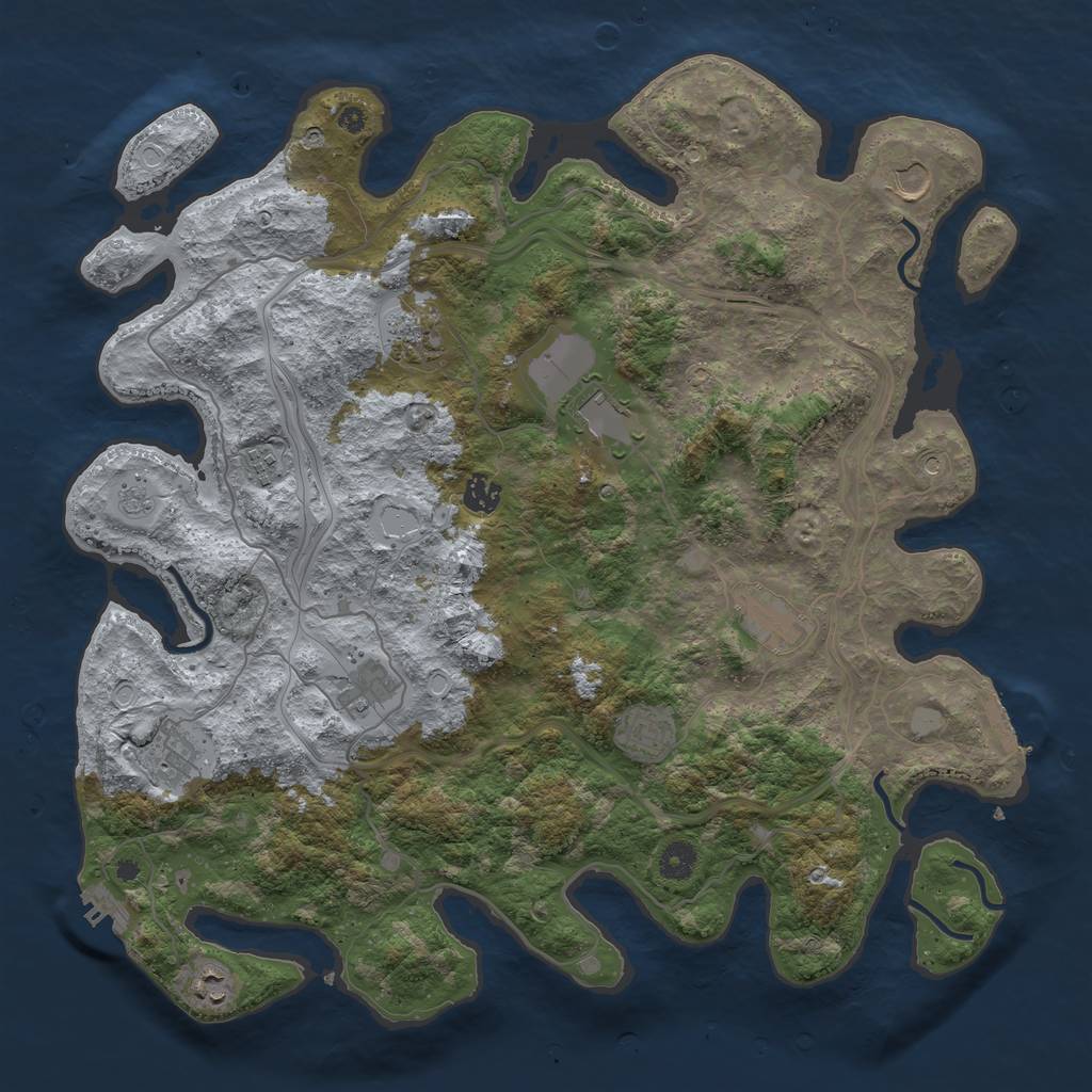 Rust Map: Procedural Map, Size: 4250, Seed: 655866718, 19 Monuments
