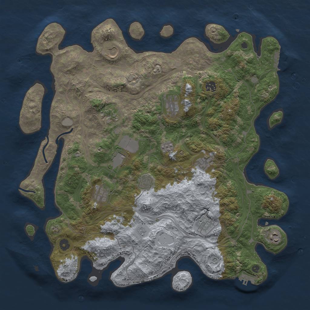 Rust Map: Procedural Map, Size: 4250, Seed: 1415650729, 20 Monuments