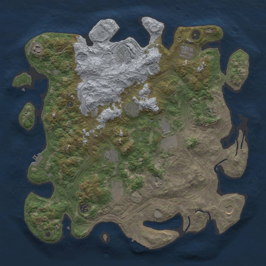 Rust Map: Procedural Map, Size: 4250, Seed: 675354836, 20 Monuments