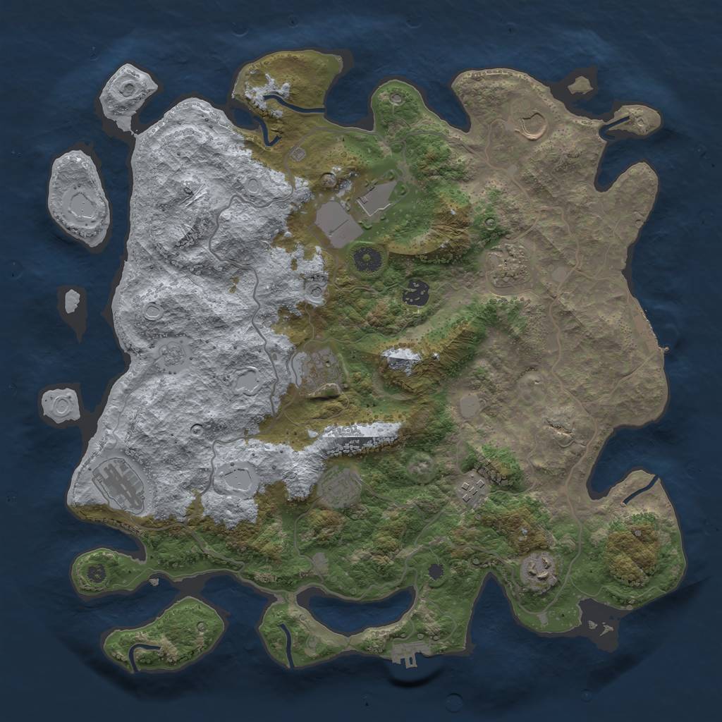 Rust Map: Procedural Map, Size: 4000, Seed: 413, 18 Monuments