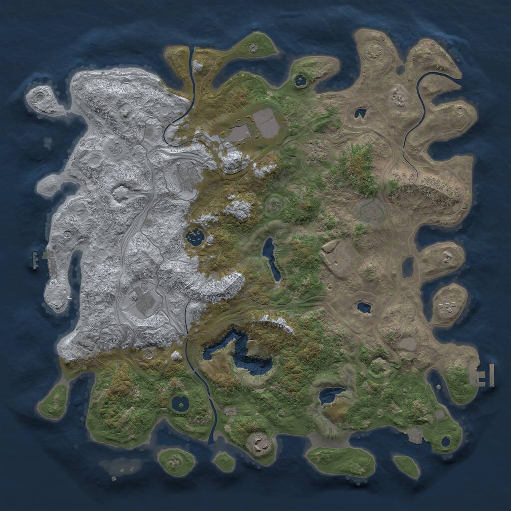 Rust Map: Procedural Map, Size: 4500, Seed: 1788982557, 15 Monuments