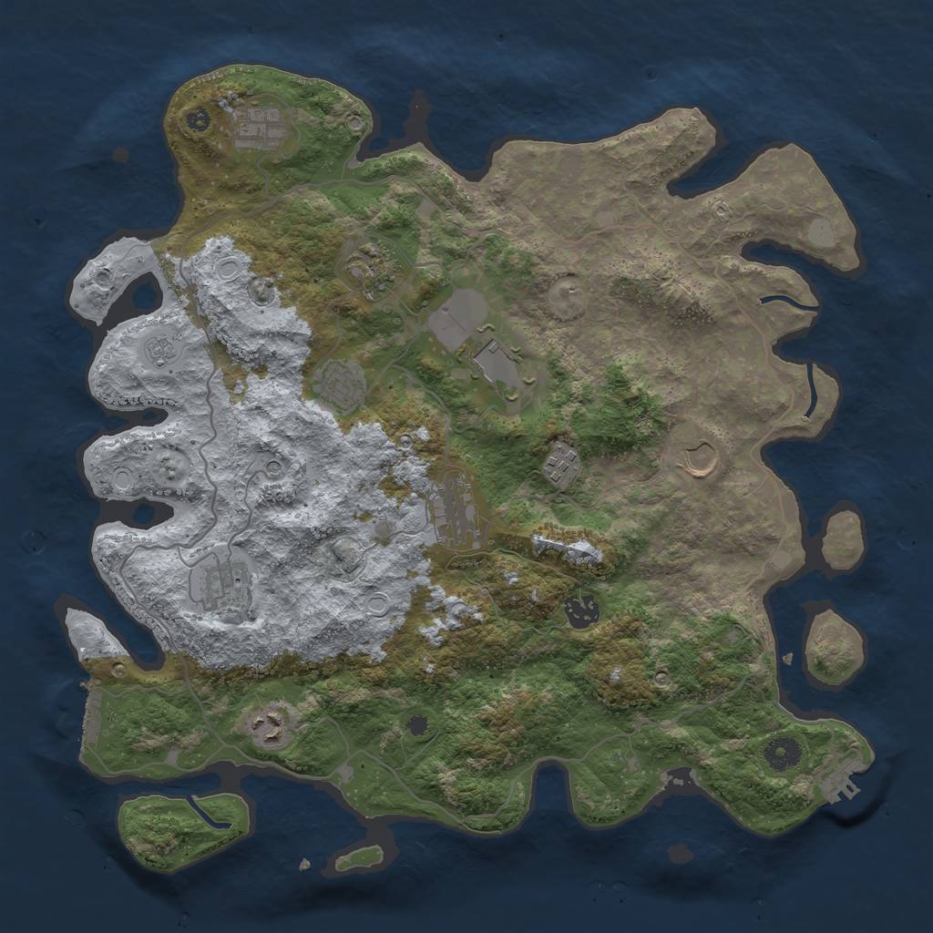 Rust Map: Procedural Map, Size: 4000, Seed: 196385730, 19 Monuments