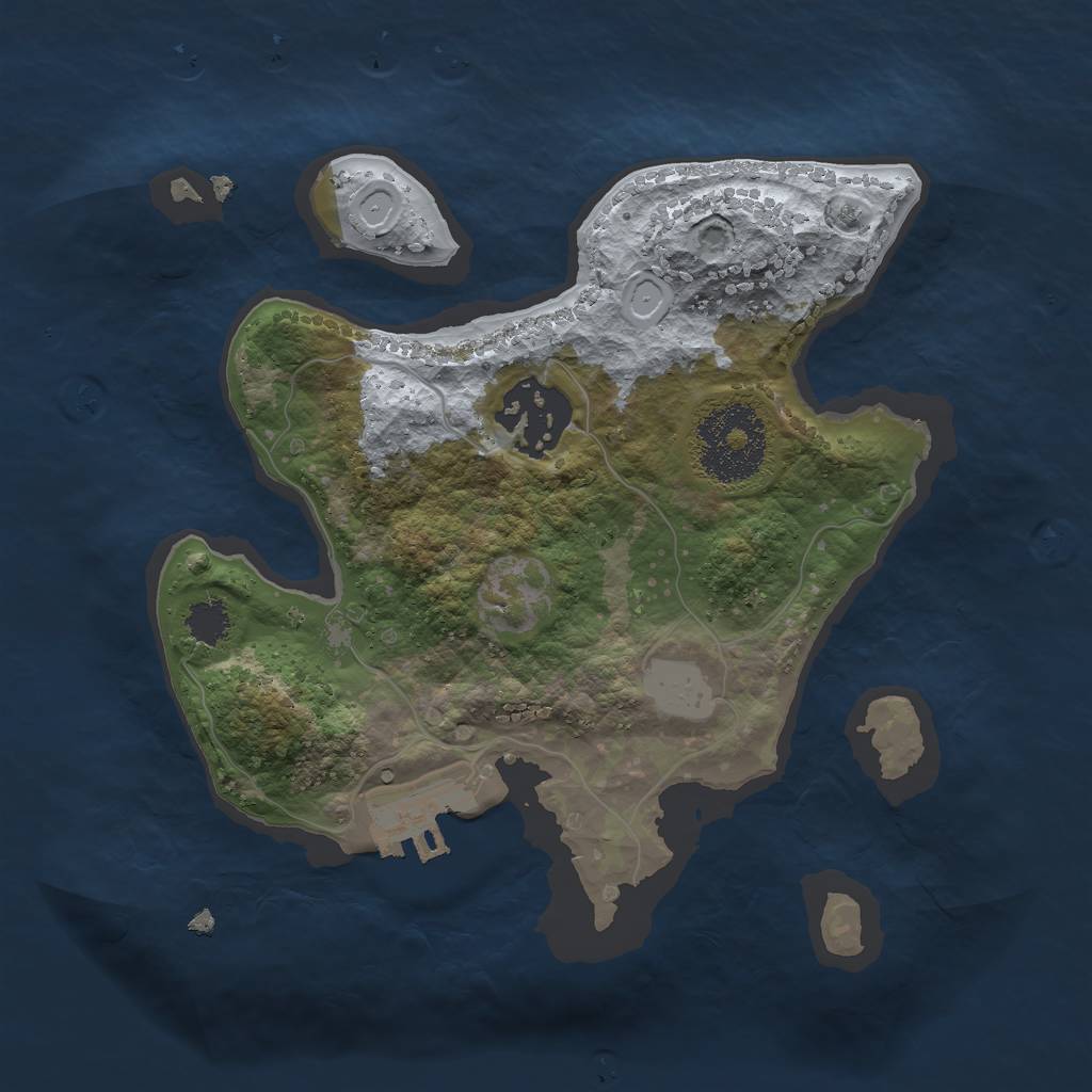 Rust Map: Procedural Map, Size: 2200, Seed: 100816, 7 Monuments