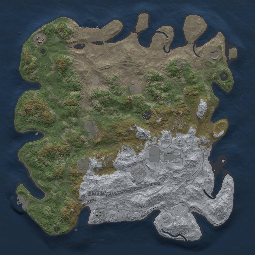 Rust Map: Procedural Map, Size: 4250, Seed: 472734622, 19 Monuments