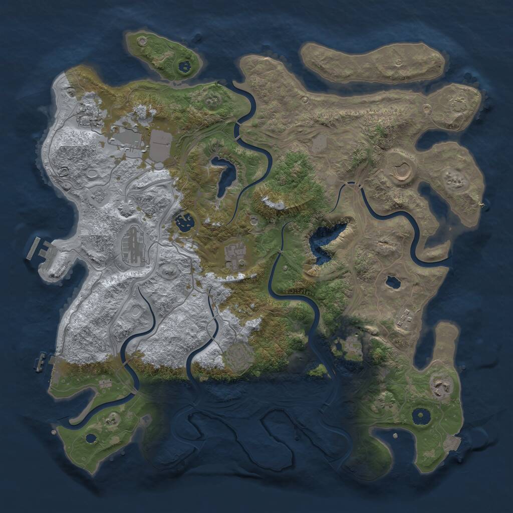 Rust Map: Procedural Map, Size: 4250, Seed: 26589, 16 Monuments