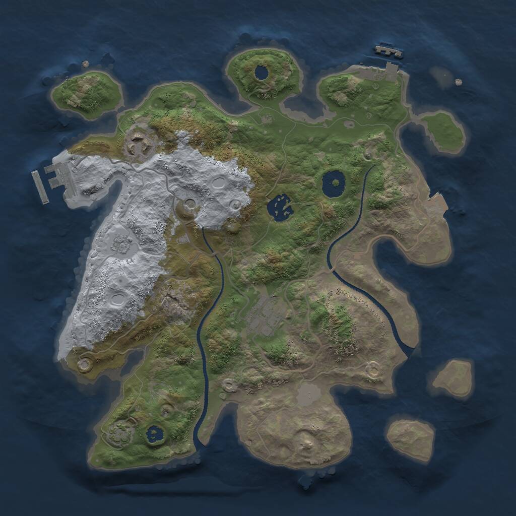Rust Map: Procedural Map, Size: 3000, Seed: 1878828104, 9 Monuments