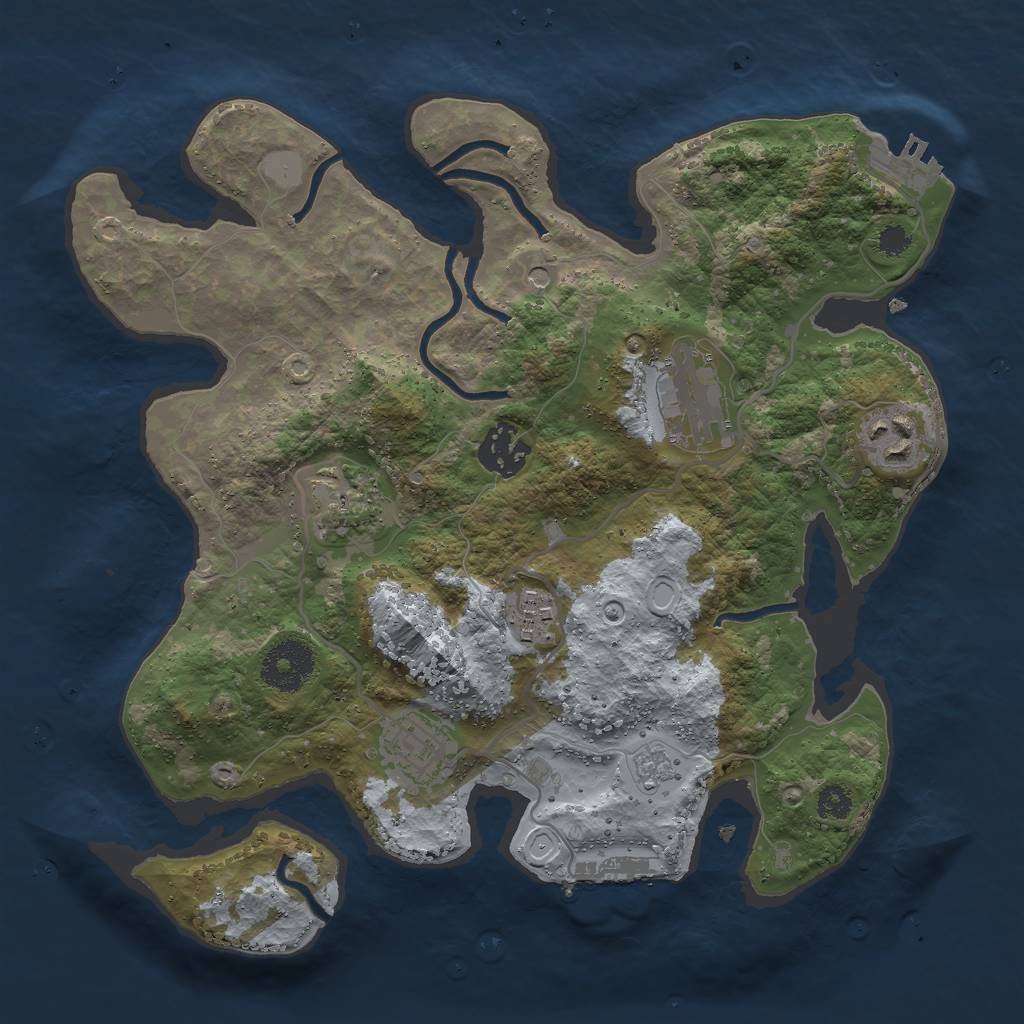 Rust Map: Procedural Map, Size: 3000, Seed: 180269828, 15 Monuments