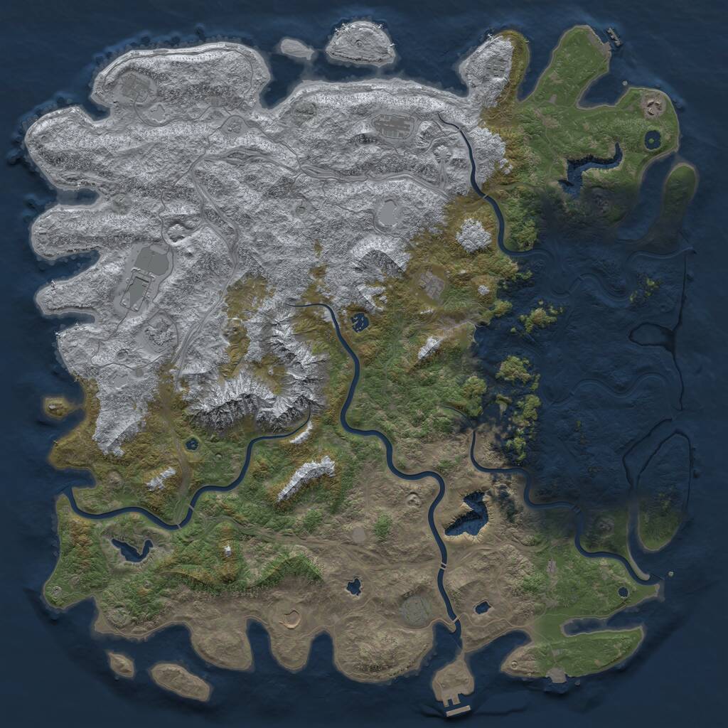 Rust Map: Procedural Map, Size: 6000, Seed: 11112022, 17 Monuments