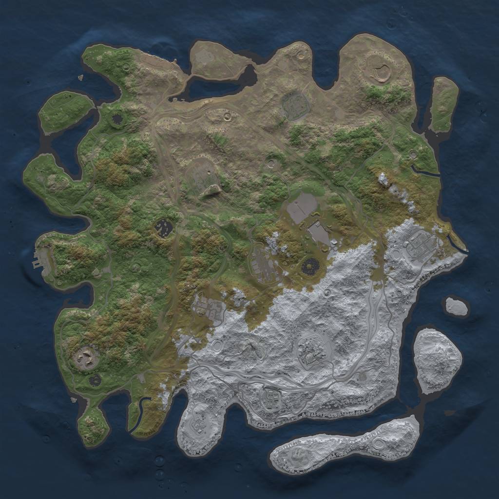 Rust Map: Procedural Map, Size: 4250, Seed: 1719076315, 20 Monuments