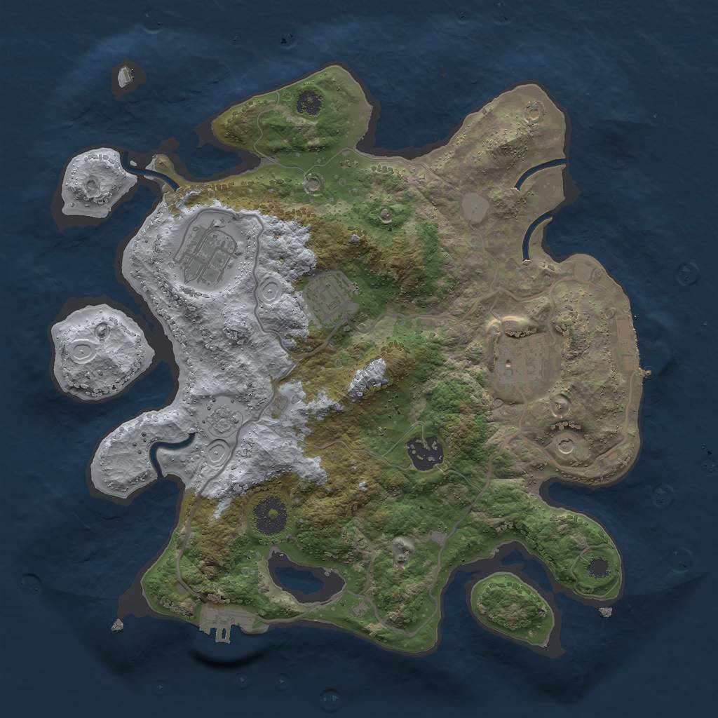 Rust Map: Procedural Map, Size: 3000, Seed: 57846985, 13 Monuments
