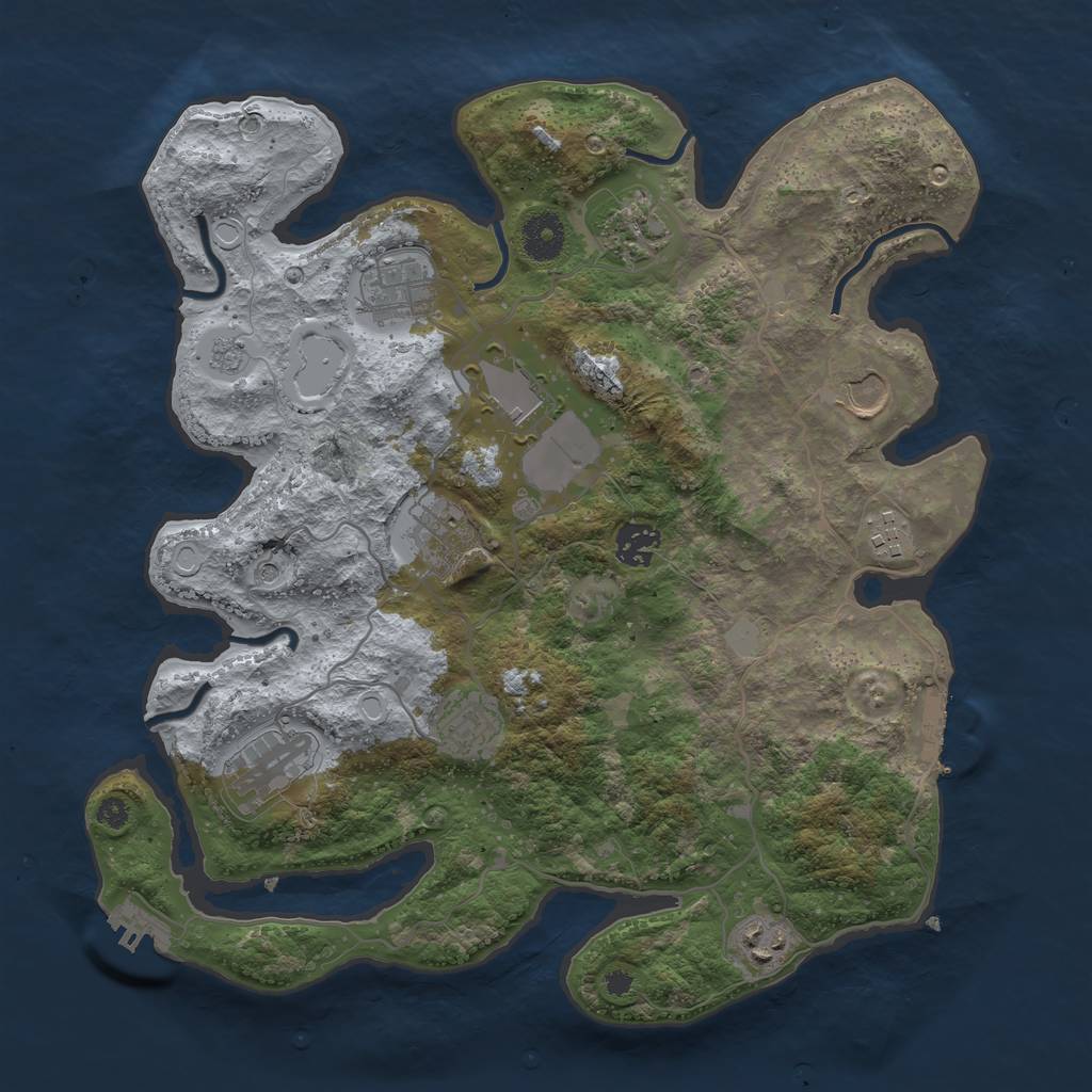 Rust Map: Procedural Map, Size: 3600, Seed: 512635625, 19 Monuments