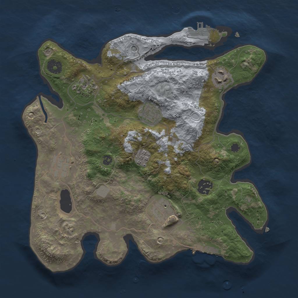 Rust Map: Procedural Map, Size: 3000, Seed: 776106967, 15 Monuments