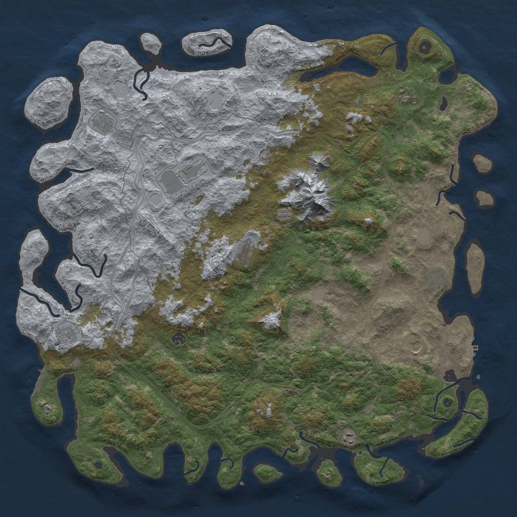 Rust Map: Procedural Map, Size: 6000, Seed: 1501696882, 20 Monuments