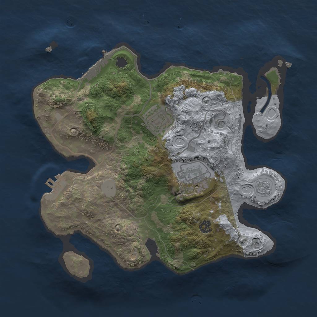 Rust Map: Procedural Map, Size: 2500, Seed: 298167, 11 Monuments