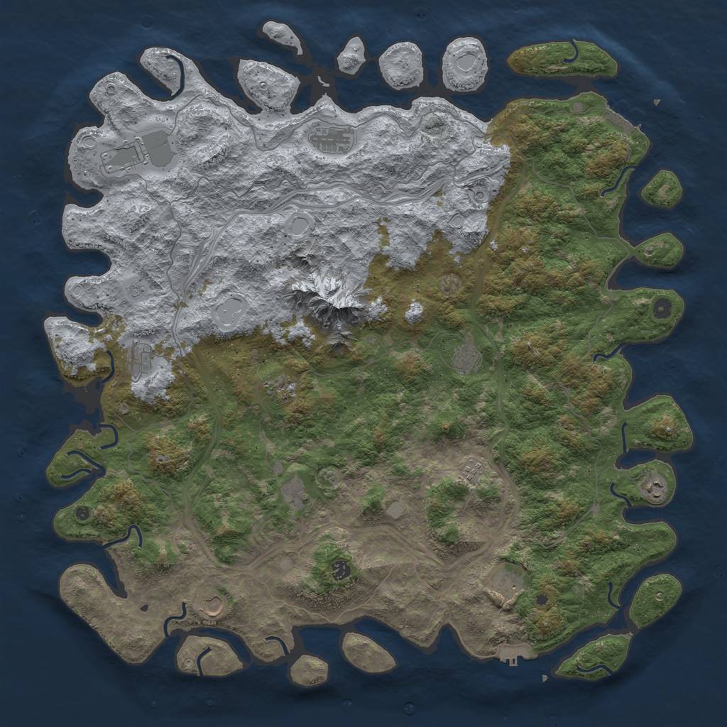 Rust Map: Procedural Map, Size: 5500, Seed: 860308, 20 Monuments