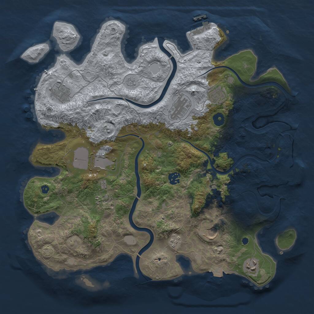 Rust Map: Procedural Map, Size: 3800, Seed: 789456, 15 Monuments