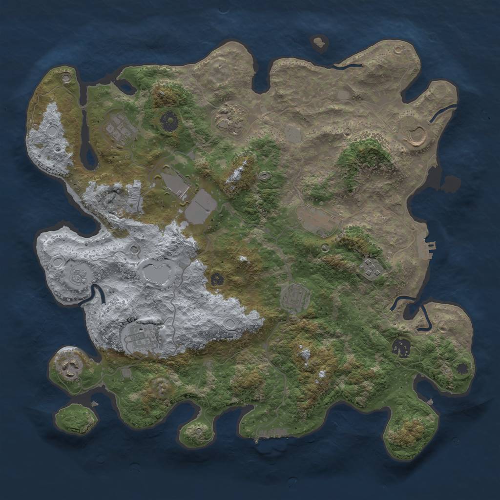 Rust Map: Procedural Map, Size: 3850, Seed: 4660111, 19 Monuments