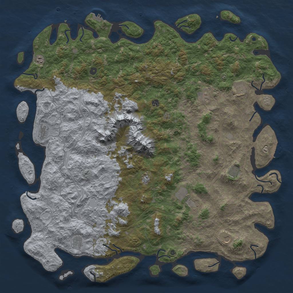 Rust Map: Procedural Map, Size: 6000, Seed: 91023061, 20 Monuments